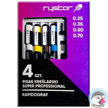 Rapitograf komplet 4sztuki PROFESSIONAL 114-000 RYSTOR