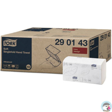 Ręcznik ZZ V-FOLD TORK H3 biały 23x22,6cm 2w 290143 Advanced celuloza (15x250)