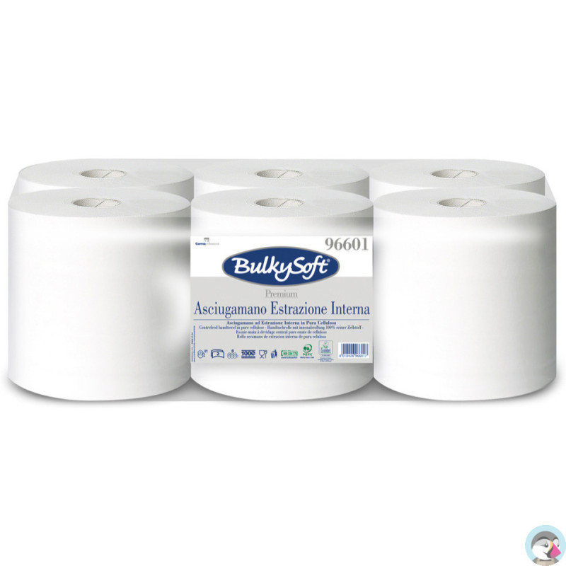Ręcznik w roli biały 20cm 150m (6 rolek) 2w celuloza 396 listków 96601 BULKYSOFT Premium centralne dozowanie
