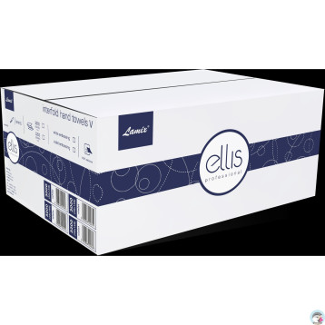 Ręcznik biały ZZ V-FOLD ELLIS Professional 100% celuloza z fioletowym nadrukiem 2615