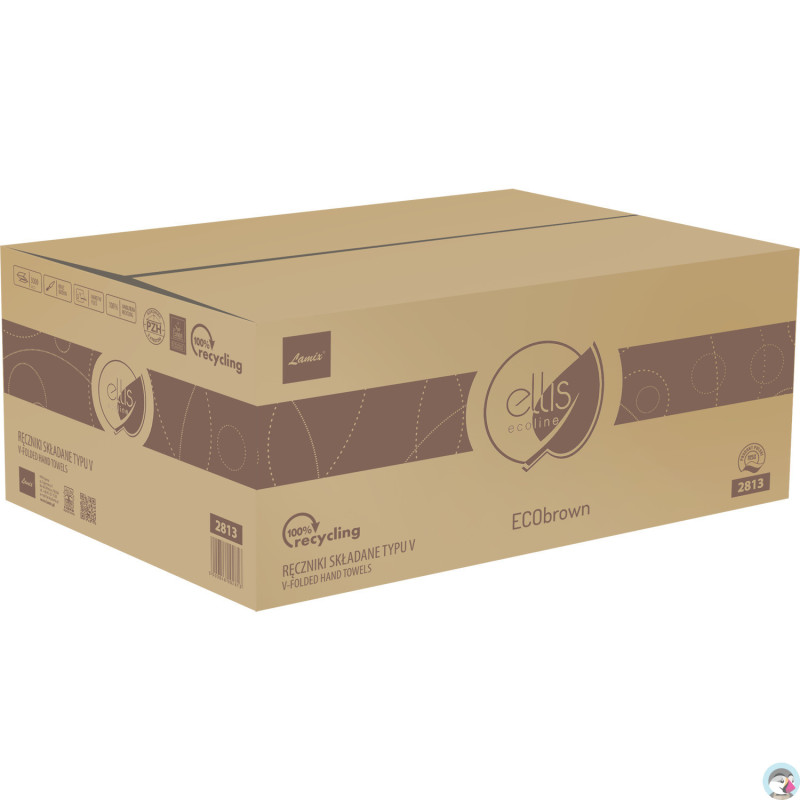 Ręcznik składany typu V-V brązowy 3000składek 2w 24x21cm makulatura Ecobrown ELLIS ECOLINE 2813