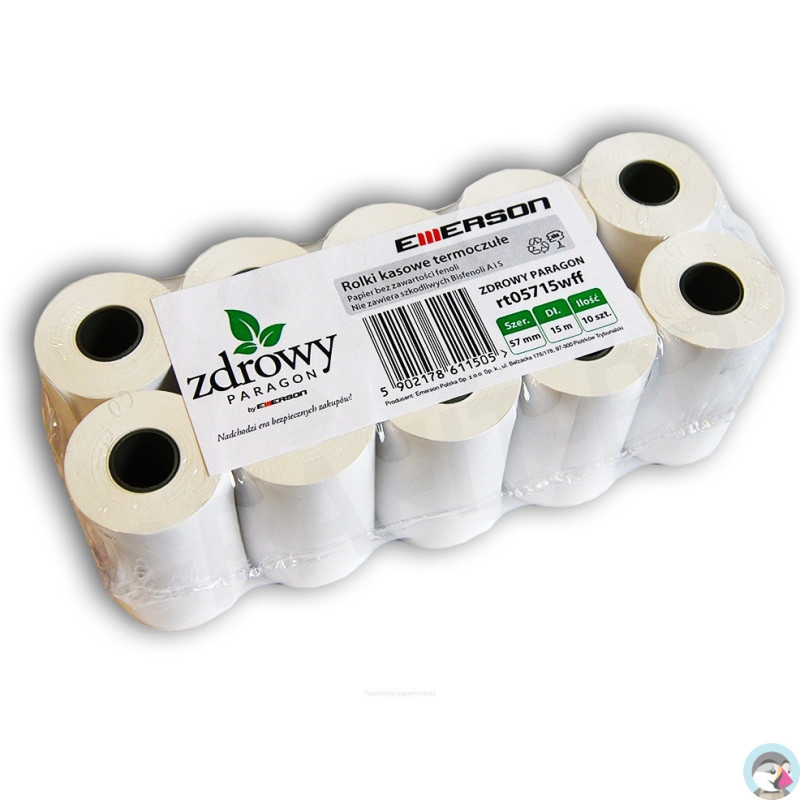 Rolki termiczne 57x15m 10szt EMERSON rt05715wkff zdrowy paragon