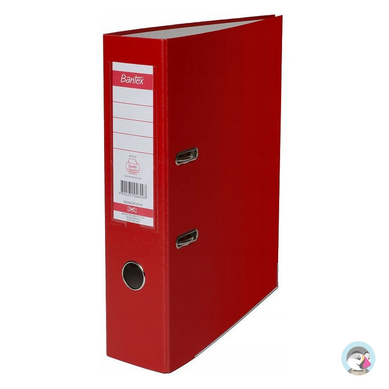 Segregator na dokumenty A4 50mm czerwony z szyną 100551800 BANTEX