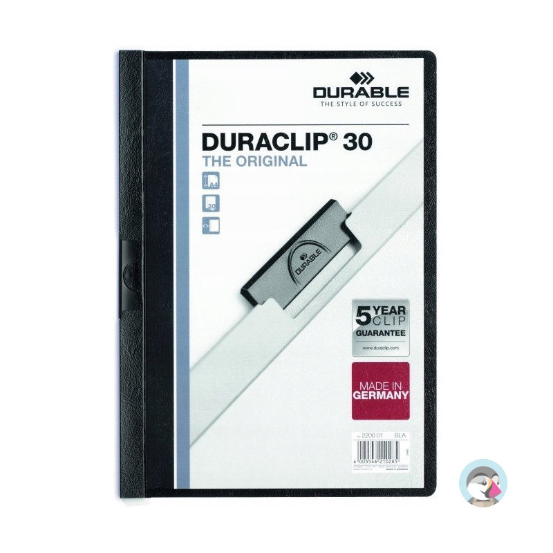 Skoroszyt zaciskowy A4 1-30k 220001 czarny DURACLIP Original DURABLE