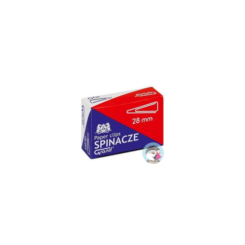 Spinacz T-28 mm GRAND trójkątny 10op x 100sztuk 110-1386