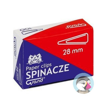 Spinacz T-28 mm GRAND trójkątny 10op x 100sztuk 110-1386