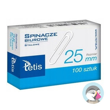 Spinacze biurowe 25mm (100szt.) GS140-A TETIS