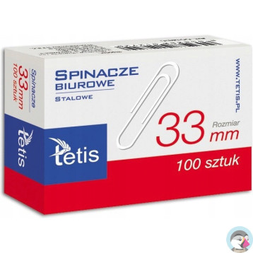 Spinacze biurowe 33mm (100szt.) GS140-C TETIS
