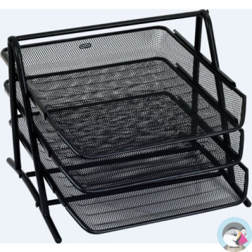 Stojak na dokumenty czarny metalowy GR-069 3-szufladki 120-1117 GRAND