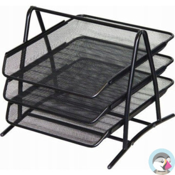 Półka na dokumenty NATUNA A4 siatka czarna (3szt) 350x300x275mm