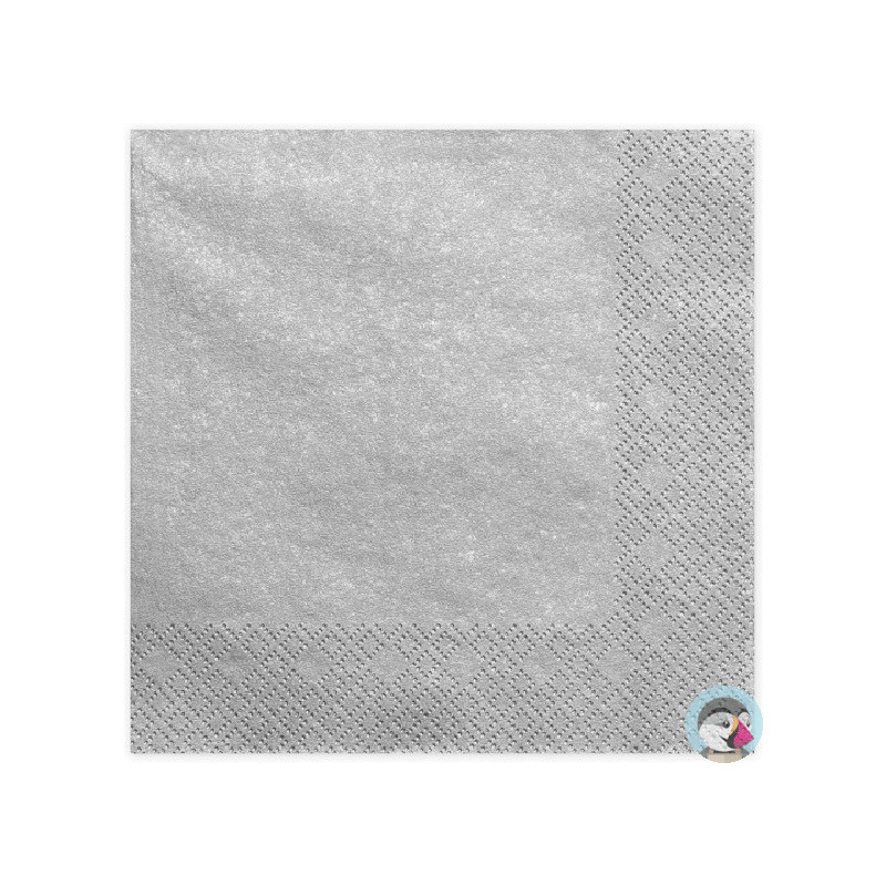 Serwetki AHA 33x33 (20 sztuk) srebrne