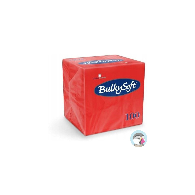 Serwetki BULKYSOFT 24x24mm 2 warstwy (100szt) czerwone