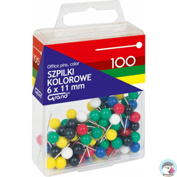 Szpilki kolorowe 6x11mm 100 T4 110-1672 GRAND