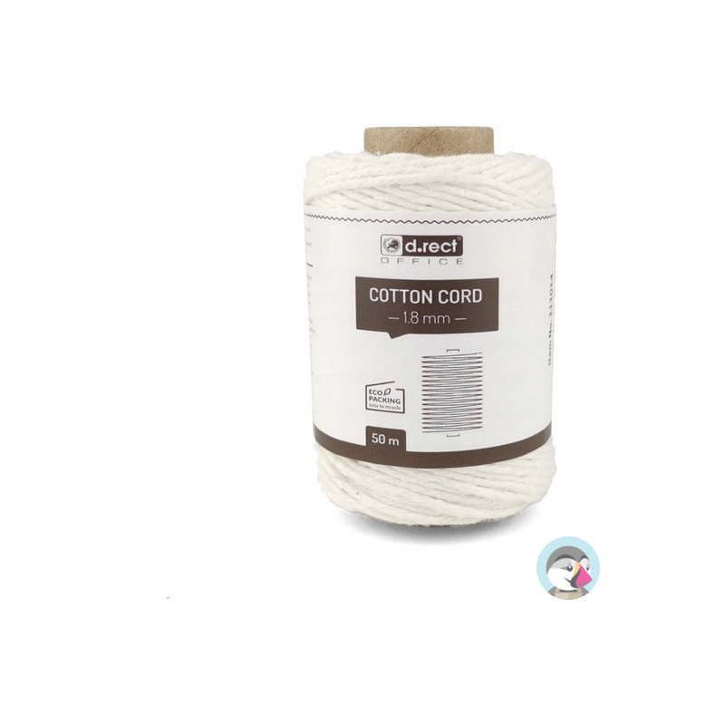 Sznurek bawełniany 1.8mm / 50m biały 111014 d.rect