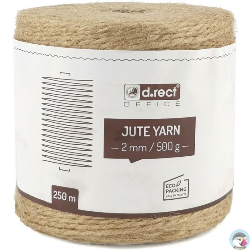 Sznurek jutowy 2mm / 250m szpula 500g. 800011 d.rect