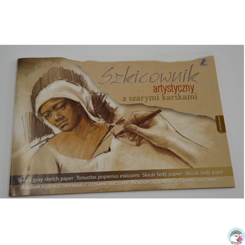 Szkicownik A4 20k artystyczny z szarymi kartkami KRESKA