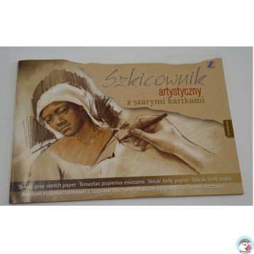Szkicownik A4 20k artystyczny z szarymi kartkami KRESKA