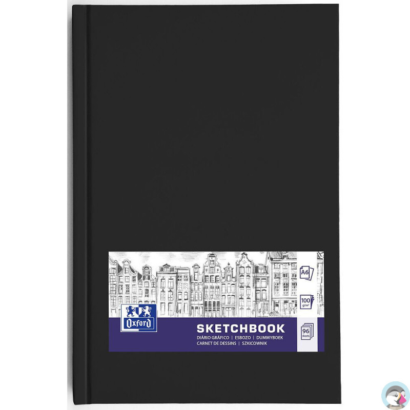 Szkicownik Sketchbook szyty A6 96k 100g czarny 400152626 OXFORD