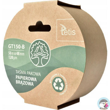 Taśma pakowa papierowa brązowa 48mmx50m GT150-B TETIS