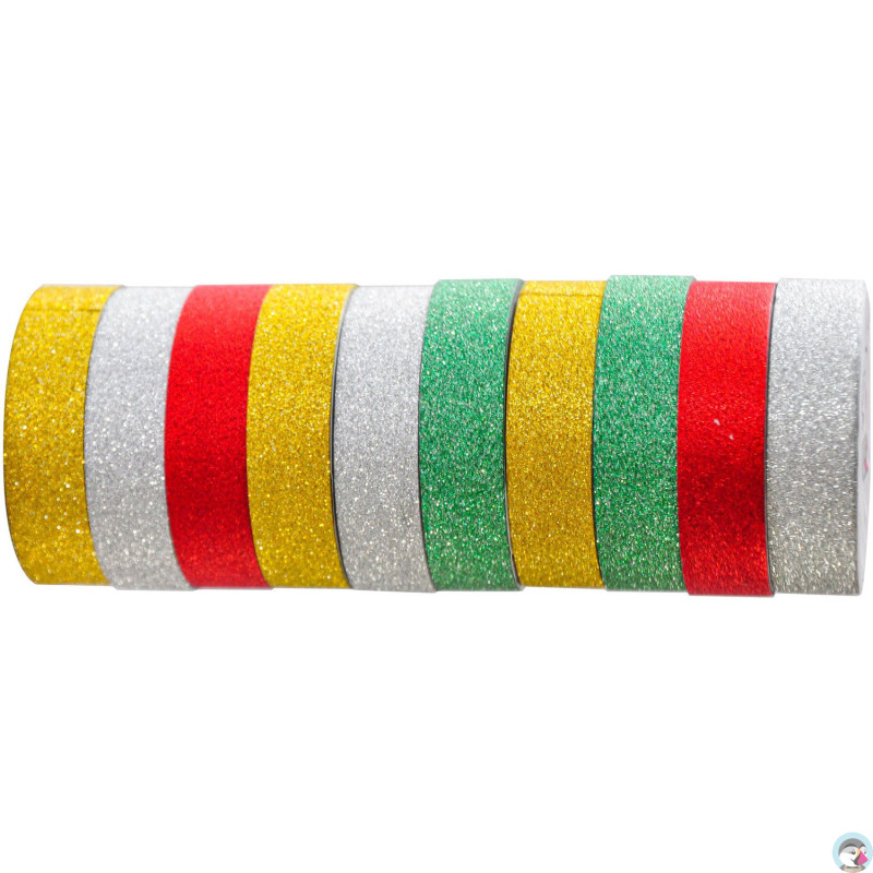 Taśma brokatowa samoprzylepna 12mm x 3m mix 10 kolorów TBS-6854 ALIGA