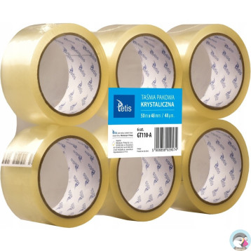 Taśma pakowa krystaliczna 48mmx50m GT110-A TETIS