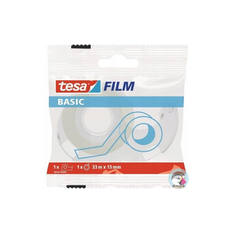 Taśma biurowa TESA Basic 15x33m z dyspenserem w etui 1szt. 58549