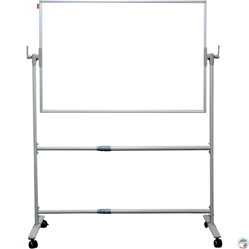 Tablica obrotowo-jezdna TELESCOPIC 180x120xh192cm dwustronnie suchościeralna-magnetyczna biała rama aluminiowa MTO18120 MEMOBE
