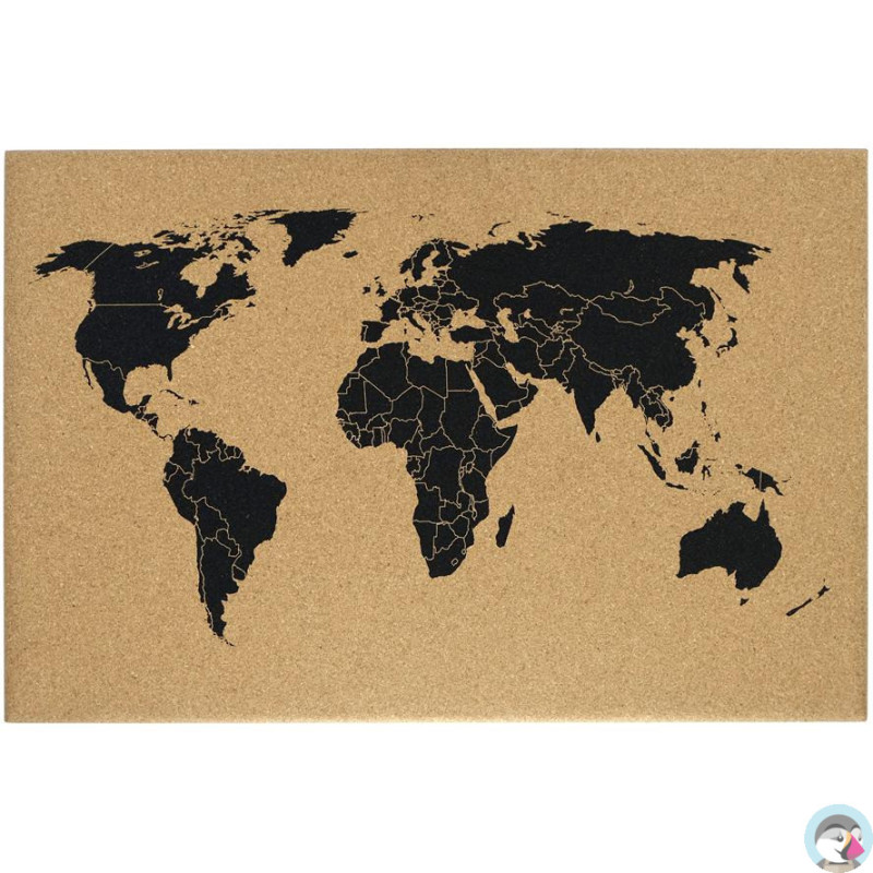 Tablica korkowa MAPA ŚWIATA 60x40cm TC64BR1 MEMOBOARDS