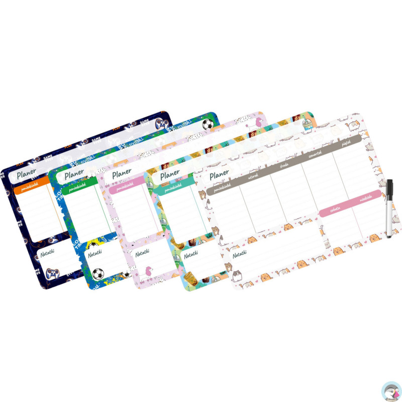 Planer magnetyczny 35x25 tygodniowy z nadrukiem KITTENS PM-02-35 BIURFOL