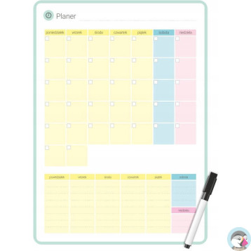 Planer magnetyczny na lodówkę 25x35cm miesięczny + marker PMP-01-01 BIURFOL