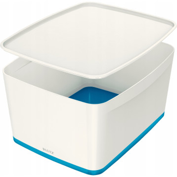 Pojemnik MyBOX duży z pokrywką biało-niebieski LEITZ 52161036 Pojemnik MyBOX duży z pokrywką biało-niebieski LEITZ 52161036