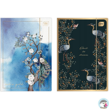 Teczka z gumką A4+ SATIN GOLD BLOSSOM
