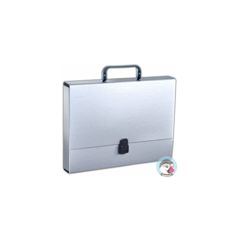 Teczka z rączką A4 5cm srebrna TT6748