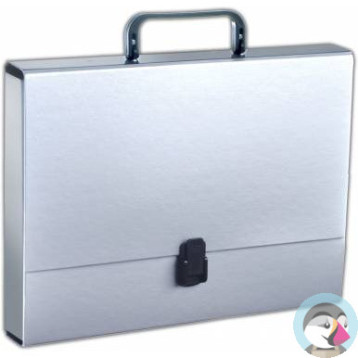 Teczka z rączką A4 5cm srebrna TT6748