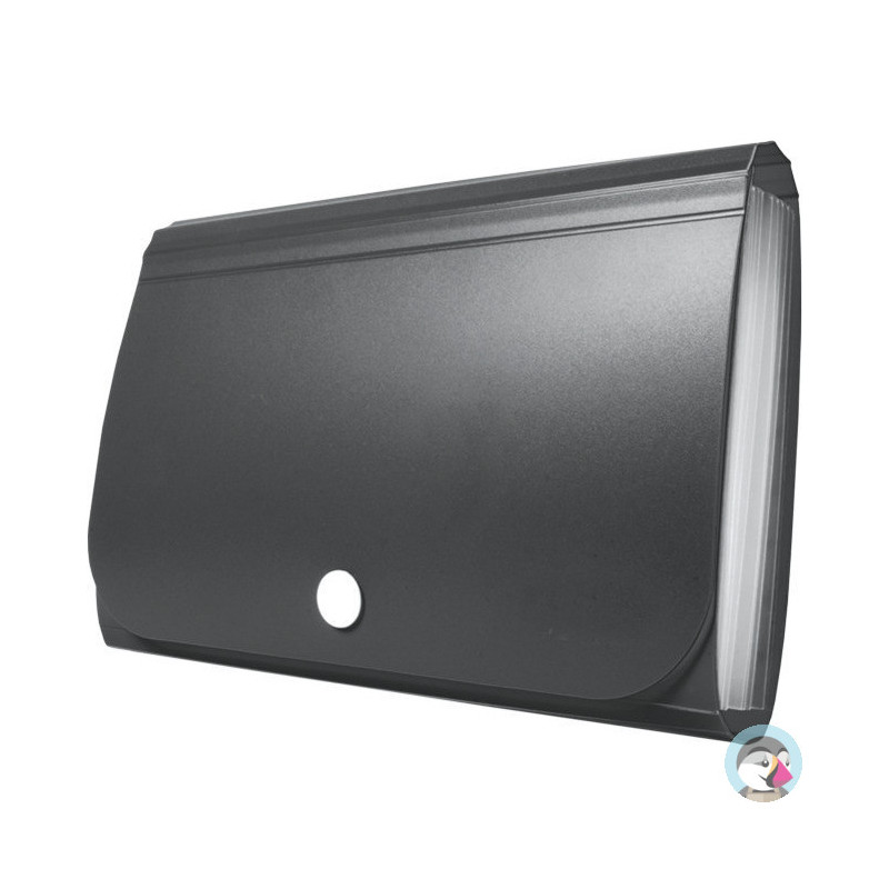 Teczka harmonijkowa PP na zatrzask czarna 178x118x31mm BT613-V TETIS