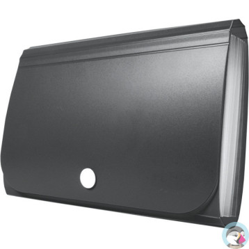 Teczka harmonijkowa PP na zatrzask czarna 178x118x31mm BT613-V TETIS