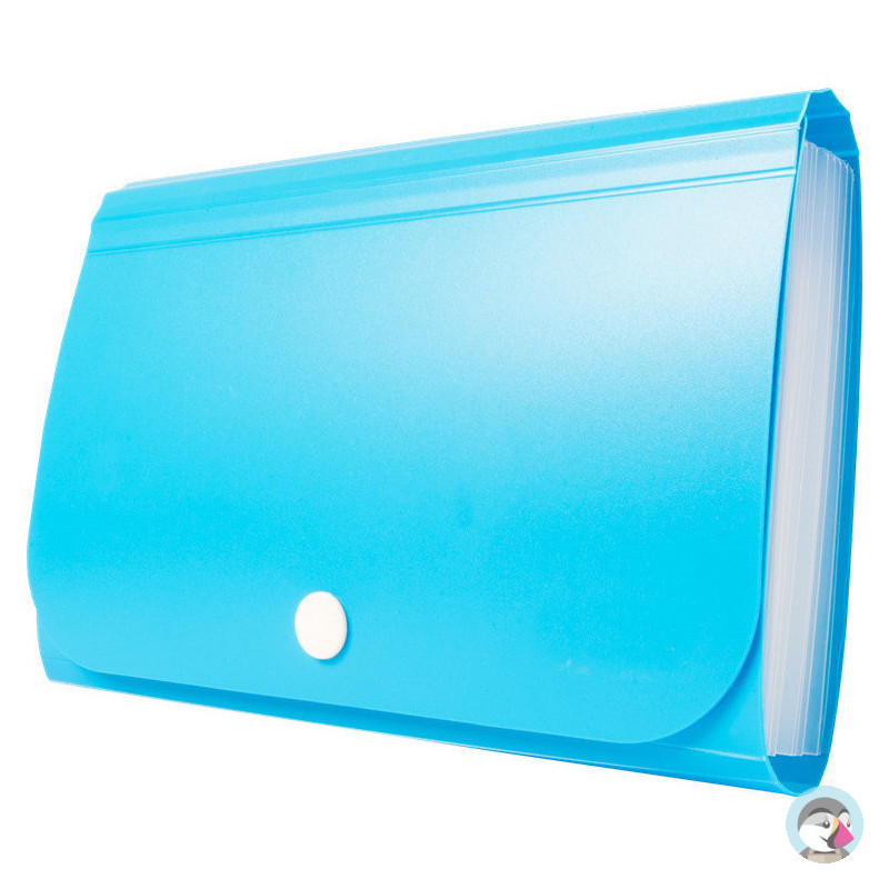 Teczka harmonijkowa PP na zatrzask niebieska 178x118x31mm BT613-N TETIS