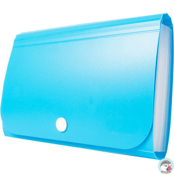 Teczka harmonijkowa PP na zatrzask niebieska 178x118x31mm BT613-N TETIS
