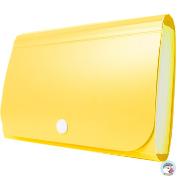 Teczka harmonijkowa PP na zatrzask żółta 178x118x31mm BT613-Y TETIS