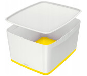 MyBox duży z pokrywką, biało-żółty LEITZ 52161016