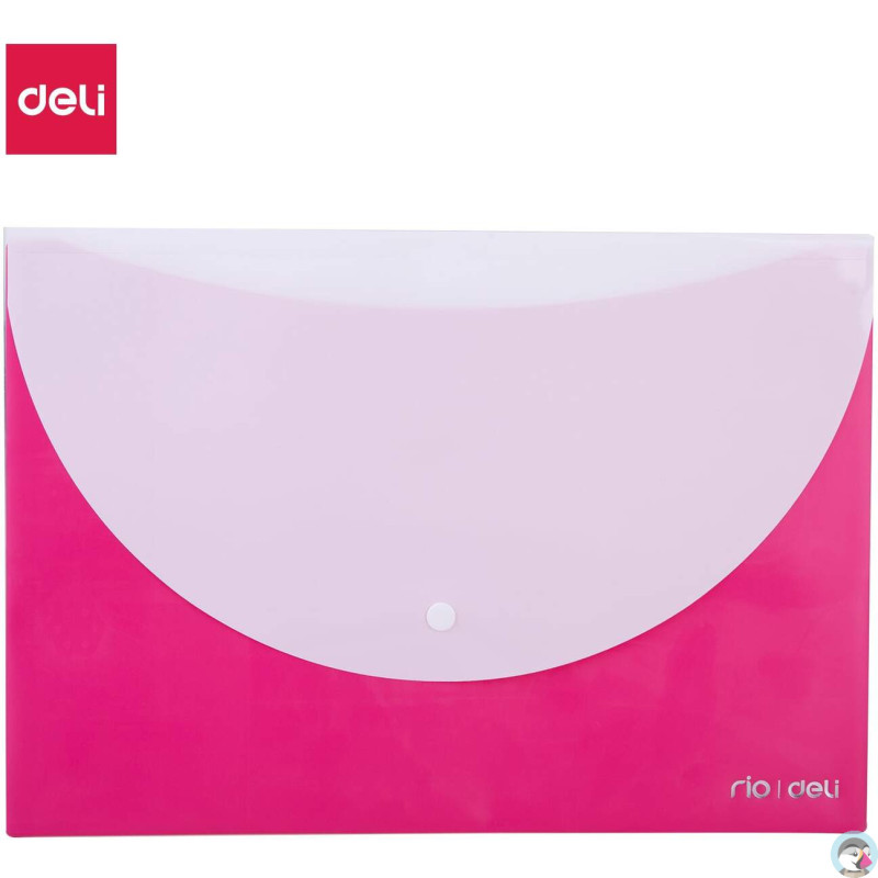 Teczka kopertowa na zatrzask A4 RIO różowa E38977 PINK DELI