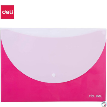 Teczka kopertowa na zatrzask A4 RIO różowa E38977 PINK DELI