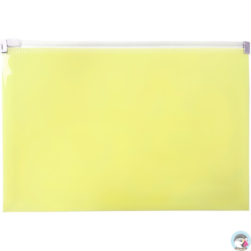 Teczka na dokumenty A5 na suwak PP pastelowy żółty TSP-A5-03 BIURFOL