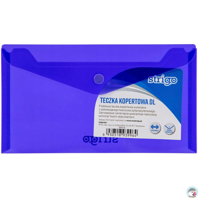 Teczka kopertowa PP DL pozioma fioletowa SF015 STRIGO