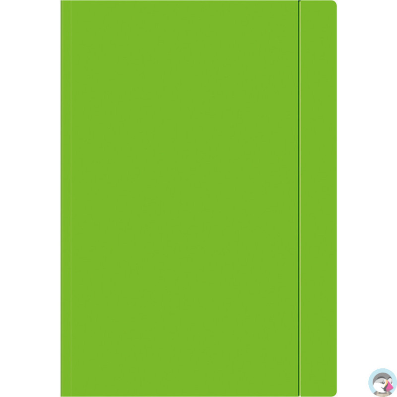 Teczka z gumką A4+ FLUO zielona INTERDRUK
