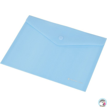 Teczka kopertowa DL FOKUS przezroczysta niebieska 0410-0037-03 Panta Plast