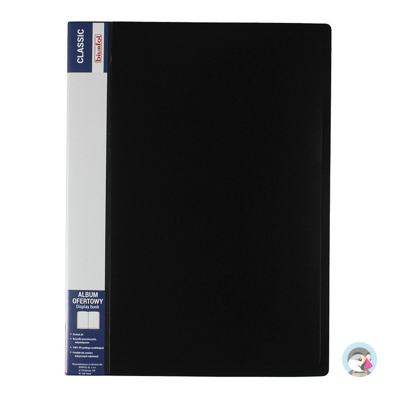 Album ofertowy na dokumenty 10 kieszeni CLASSIC czarny AOF-01-05 BIURFOL