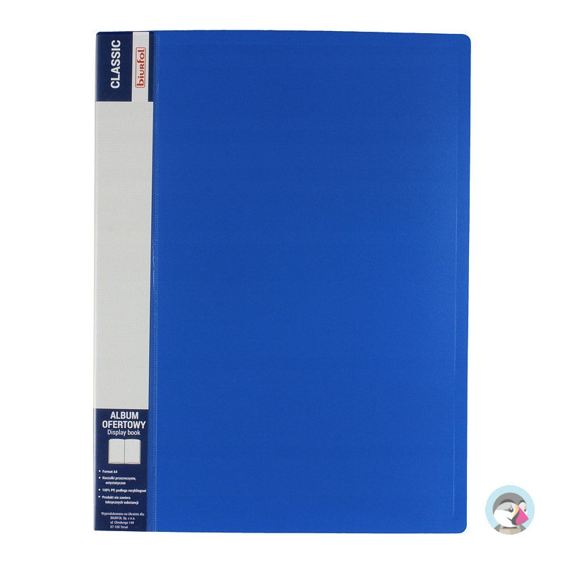 Album ofertowy na dokumenty 10 kieszeni CLASSIC niebieski AOF-01-03 BIURFOL