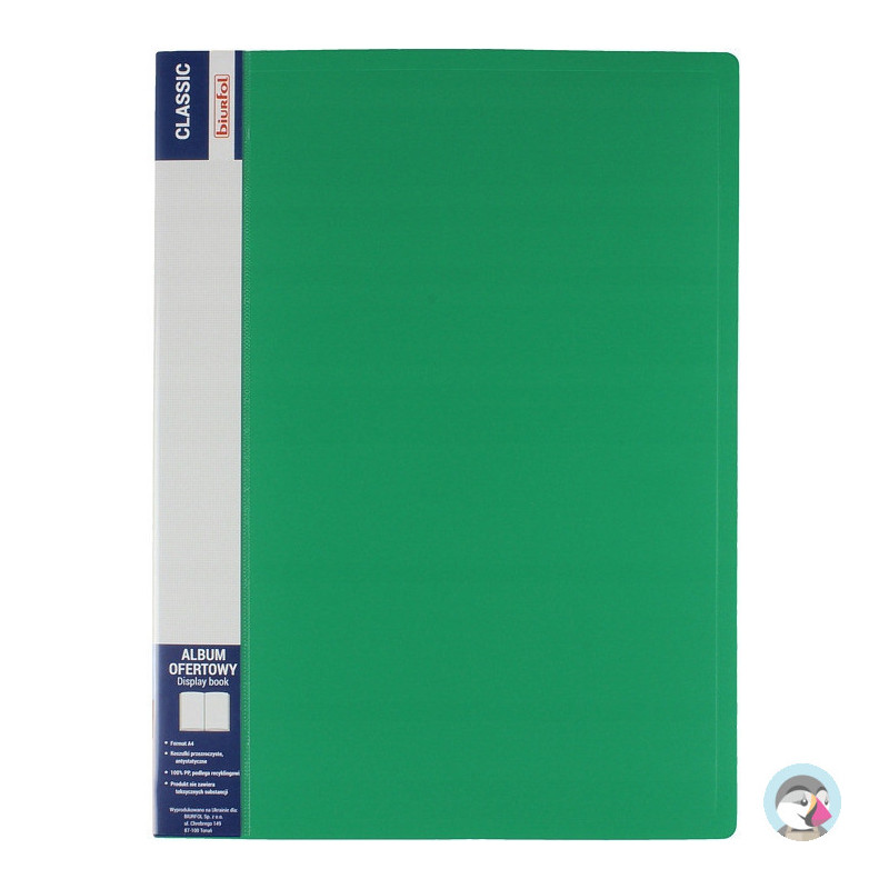 Album ofertowy na dokumenty 10 kieszeni CLASSIC zielony AOF-01-02 BIURFOL