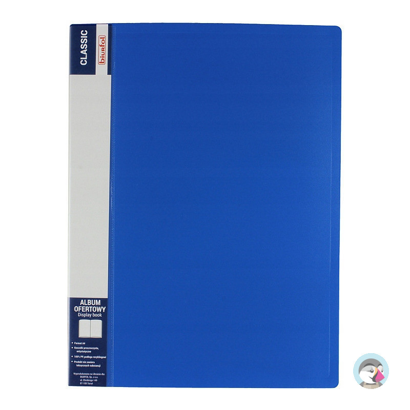 Album ofertowy na dokumenty 30 kieszeni CLASSIC niebieski AOF-03-03 BIURFOL